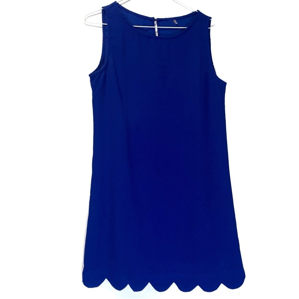 Blue Scalloped Hem Dress Women’s Small